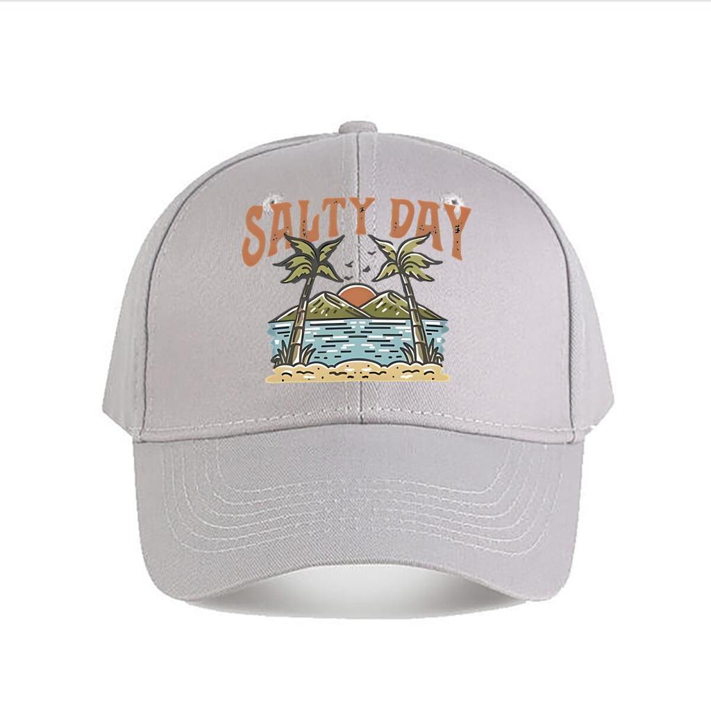 Salty Day Vintage Beach Palm Tree Baseball Cap Fashion Unisex Sunhat Womens Outdoor Sports Snapback Cap