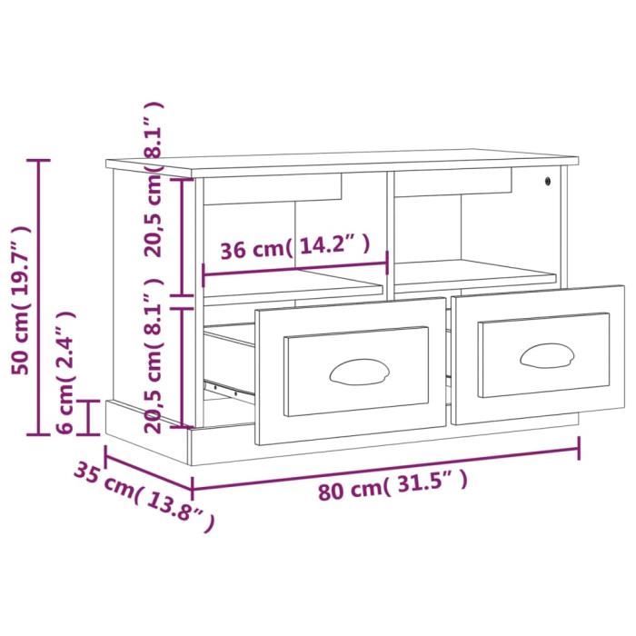 VidaXL TV Stand High Gloss White 80x35x50 Cm Engineered Wood 816282