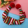 Pet Christmas Scarf Stripe Pattern Puppy Cat Scarf Easy Wear Hard to Drop for Dogs Pets Christmas Party Photo Taking