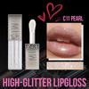 Brillo de Labios Explosivo Cabezal de Cepillo Grande Espejo Nacarado Brillo de Labios 6 Colores Hidratante Brillo Fino Lápiz Labial Líquido