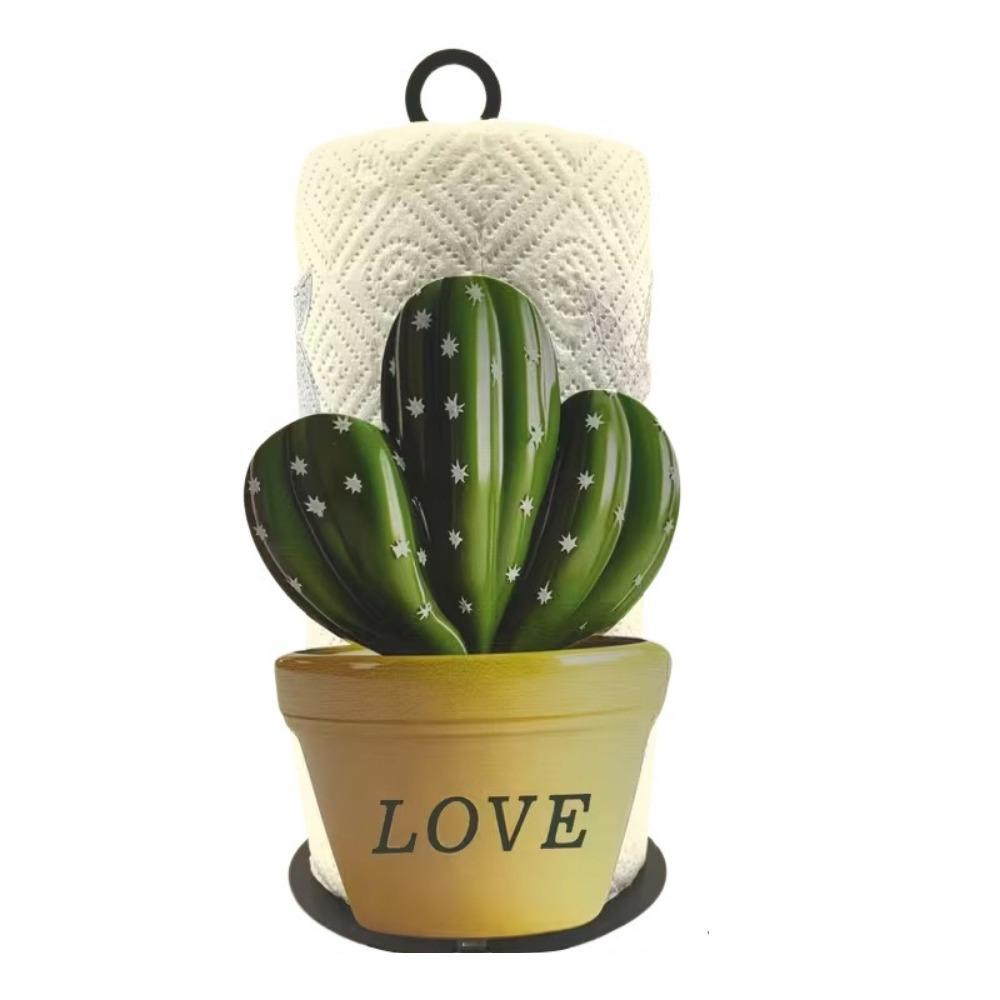Practical Iron Freestanding Tissue Holder Strawberry Pattern Decorative Vertical Napkins Rack Cute Tissue Stand Bathroom