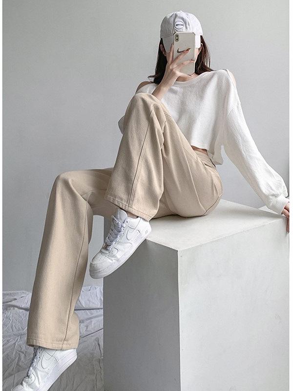 Women’s High-Waisted Straight Leg Jeans - Versatile, Loose, Wide-Leg, Petite Fit, Trendy 2025.