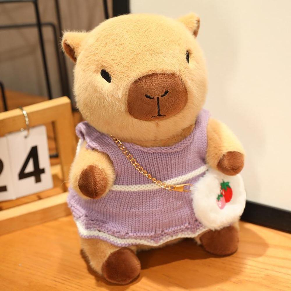 Dress Up Capybara Plush Doll Cartoon Capibara Fluffty Doll Cute Capybara Plush Toy  Home Decor