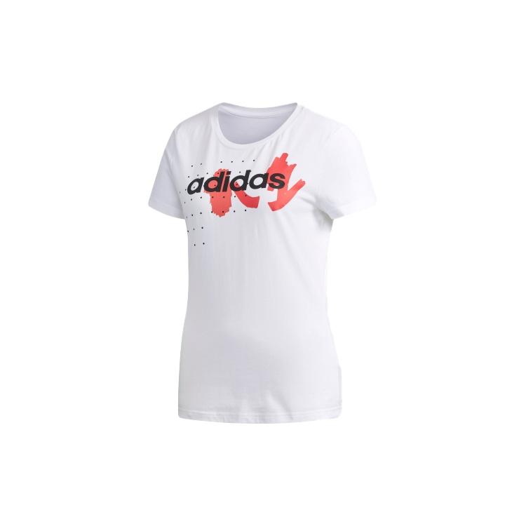 (WMNS) adidas neo FV TEE 2 Sports Round Neck Short Sleeve White Women s EA0328 S