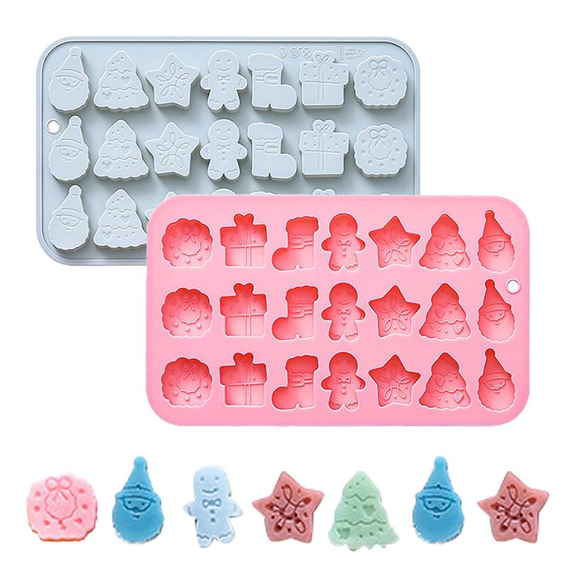 Рождественская силиконовая форма, Рождественская форма для шоколада, Форма для рождественских конфет для выпечки, Снежинка, Рождественская елка, Снеговик, Пряничный человечек