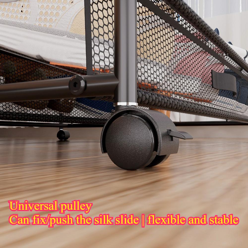 Bed Bottom Shoe Rack Bedroom Simple Organizer Shelf Household Space-Saving Grid Shoes Racks Living Room Portable Storage Shelves