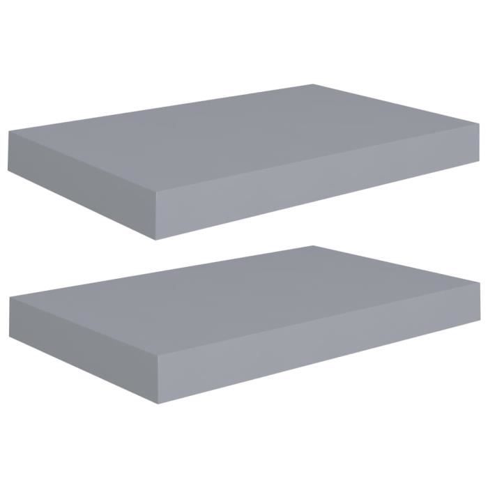 VidaXL Floating Wall Shelves 2 Pcs Grey 40x23x3.8 Cm MDF