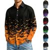 Men's Long Sleeve Button Down Shirt with Halloween Print