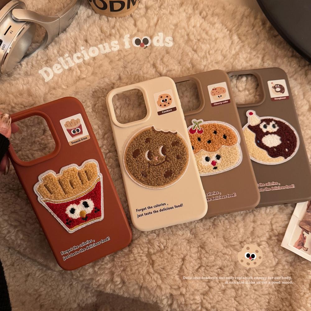 Fuzzy Food Fries Case Suitable for IPhone 15 Pro Max, Apple 16, and IPhone 17 Models. 3D Protective Case for Multiple IPhone Models.