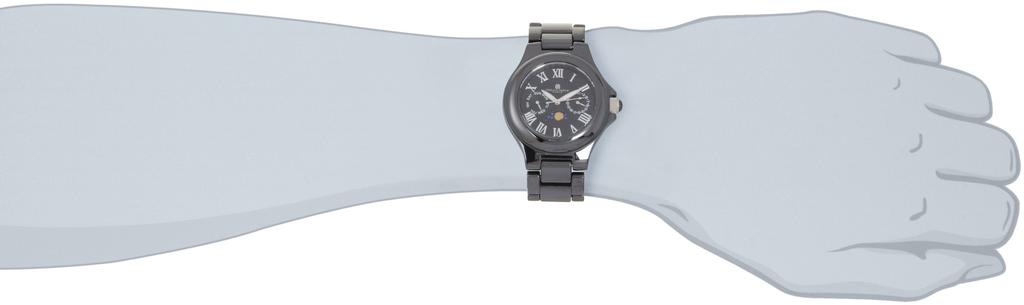 Charles Paris Multifunction Ceramic Watch Black Hubert, 3872-B Men's