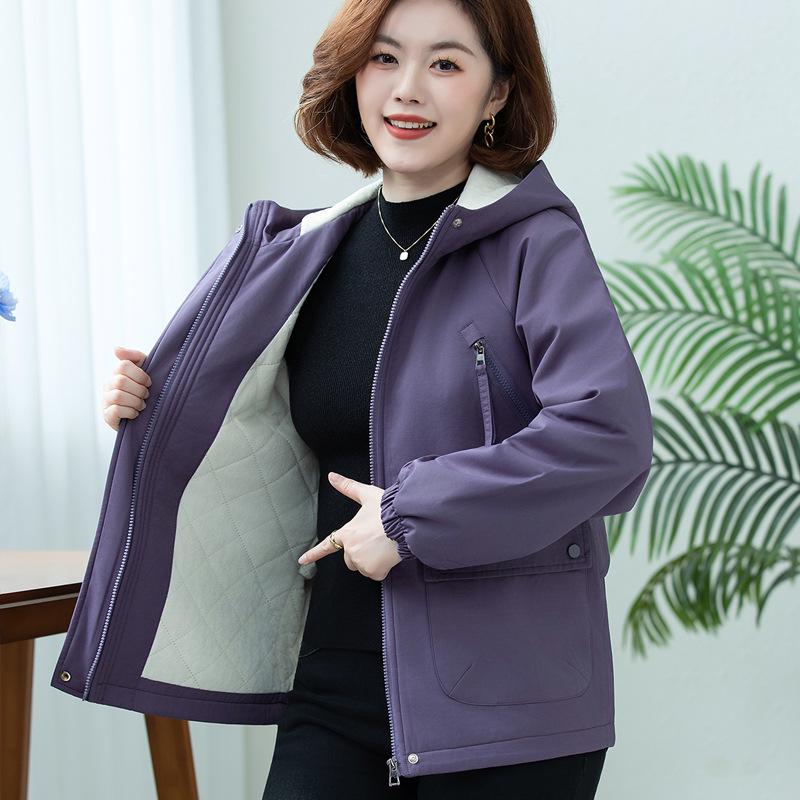 Women's Fleece-Lined Cotton Padded Short Trench Coat - Spring & Autumn Casual, Versatile, Loose Fit 2025.