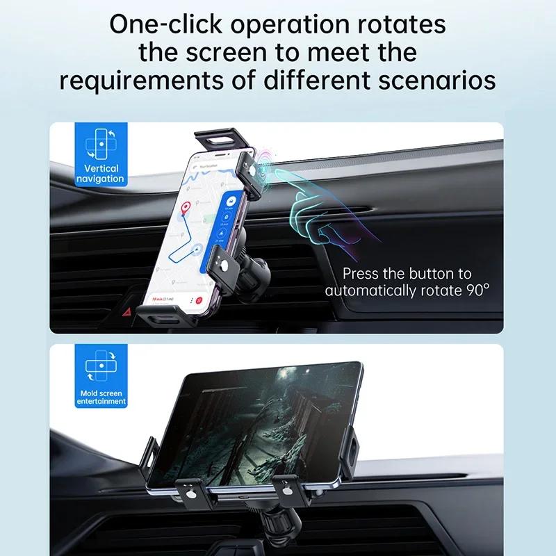 Dual Coil Car Wireless Charger Air Outlet & Dashboard Phone Holder Stand For Samsung Z Fold/Flip 6/5/4/3/2 S25 S24 Fast Charging