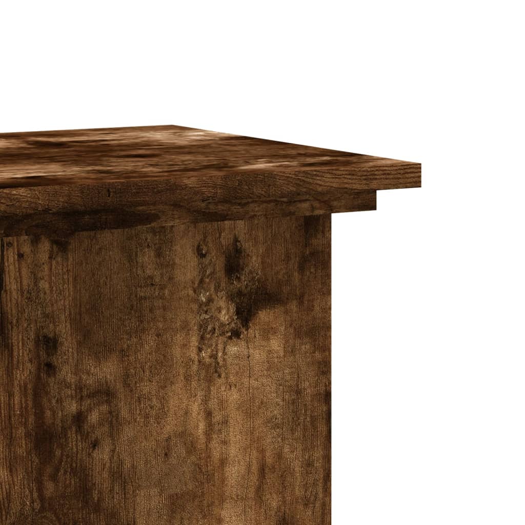 Plant Stand Smoked Oak 33x33x80 cm Wood Based Material