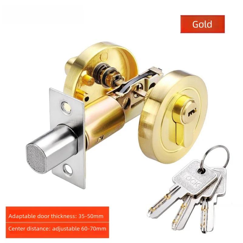 Concealed Wooden Door Locks Single & Double-Sided Hidden Bedroom & Hallway Auxiliary Locks for Home Security Privacy золотой