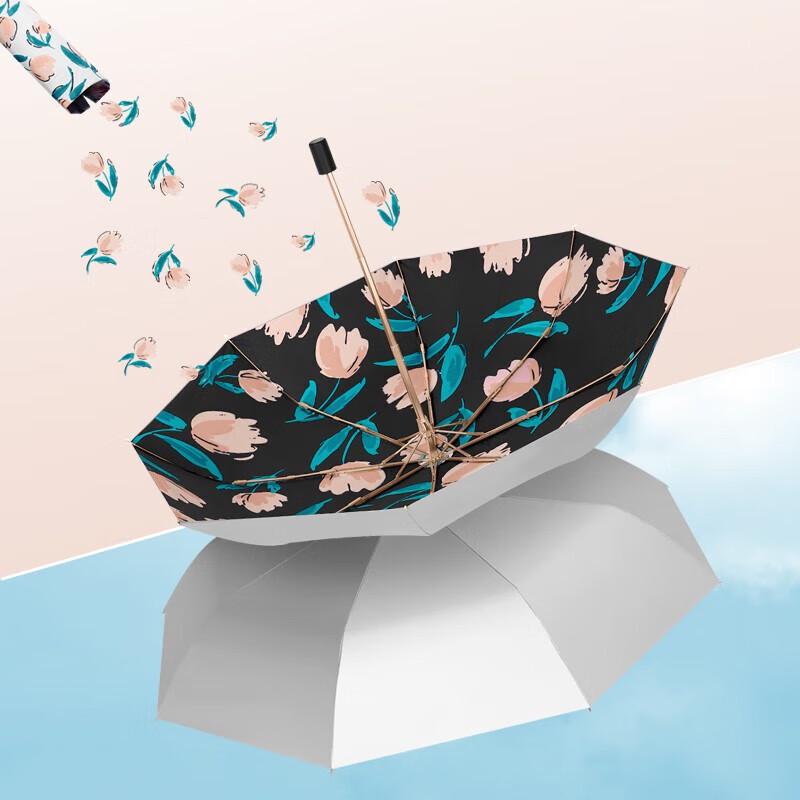 MAYDU Reinforced Illustration Tri-fold Umbrella