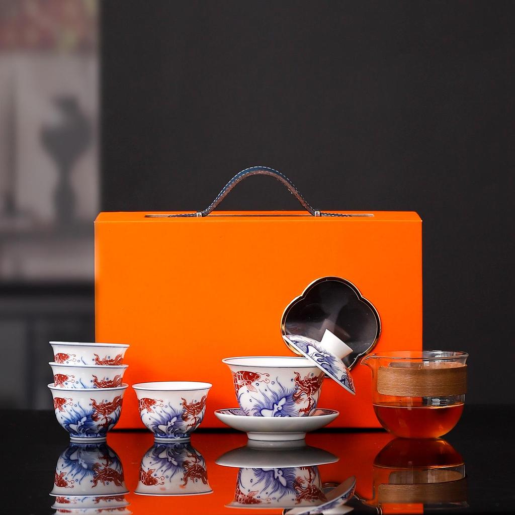 Elegant White Porcelain Gongfu Tea Set: One Pot, Four Cups - Perfect for Home, Office, or Gifts