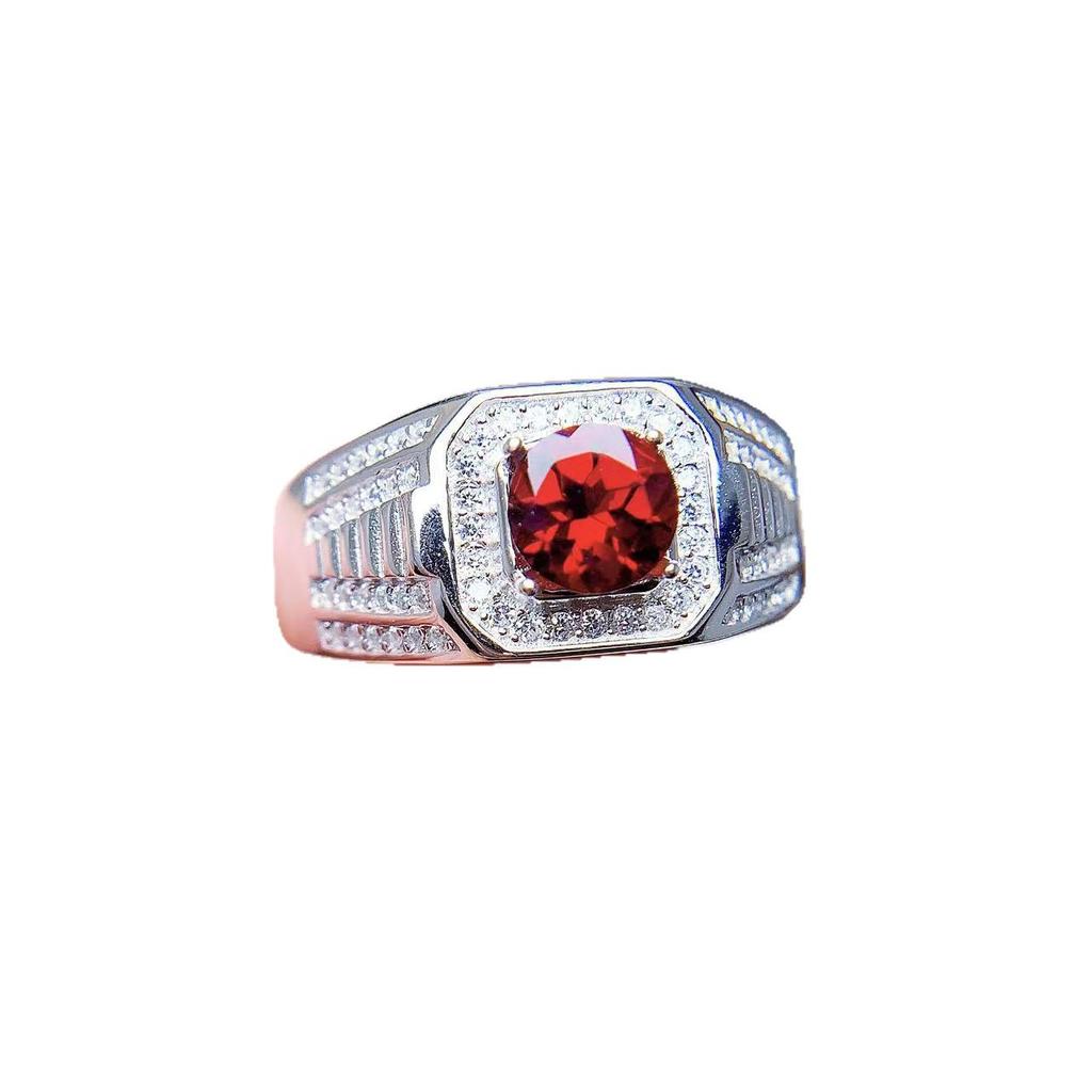 Natural Garnet Ring In 925 Sterling Silver – Elegant, Bold, and Durable Design