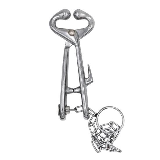 Yousheng Cow Nose Pliers with Chain Livestock Breeding Equipment Cattle Nose Piercing Clamp Livestock Tool