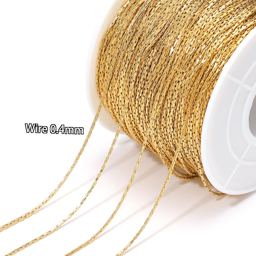 5 Meters Stainless Steel Gold Wire 0.3mm 0.4mm 0.5mm Thin Chain Bulk for Bracelets Chain Necklace DIY Jewelry Making Accessories