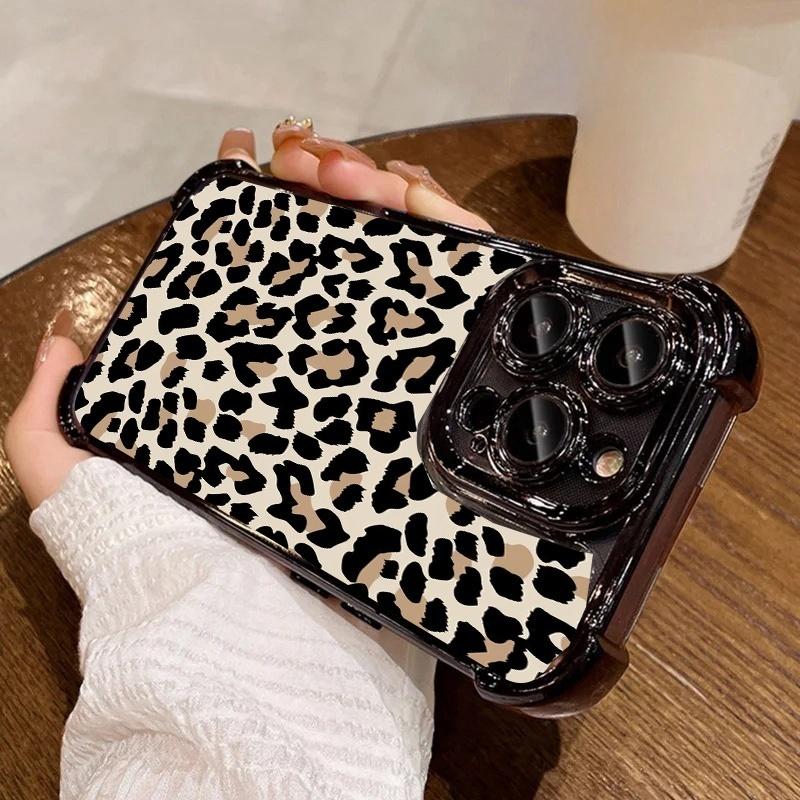 Funda de Lujo con Estampado de Leopardo Dorado Para Xiaomi Note 15 14 13 Pro Plus 5G 12 11S 4G Redmi 15C 15 14C 12C 10C Cubierta de TPU Galvanizado