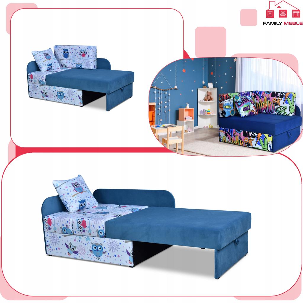 Children's Corner Sofa Bambino Extendable Container Bed Children's Mattress Kubuś