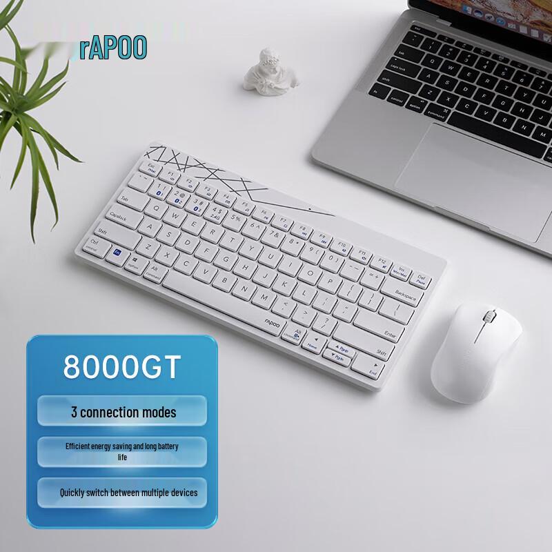 

Rapoo 8000S/8000GT Wireless Bluetooth Keyboard Mouse Combo