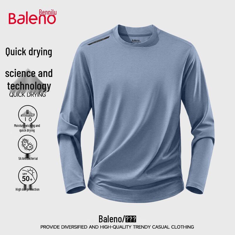 Baleno Men's Long Sleeve Anti-UV Antibacterial Quick-Dry Sport T-Shirt