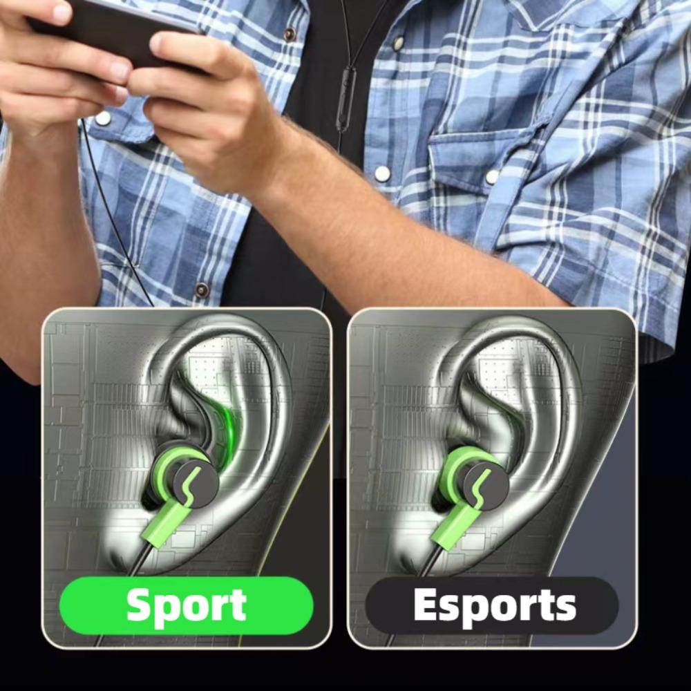 Mic Running Headset Sweatproof Wired Headphone Super Bass Earbuds Wired Headset Sports Earphone