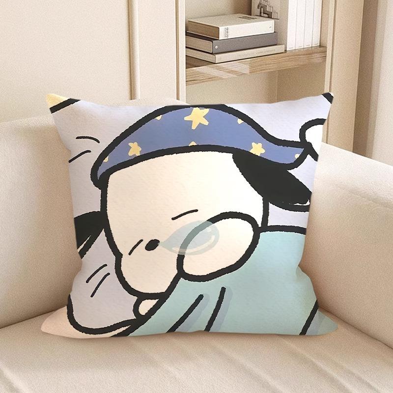 Cute Cartoon-Printed Pillowcases: Snoopy and Friends Designs! Sofa Cushion Cover, Room Decoration, Gifts