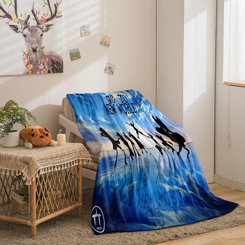 Flannel Fleece Blanket 3D Printed Sofa Blanket Thickened Blanket