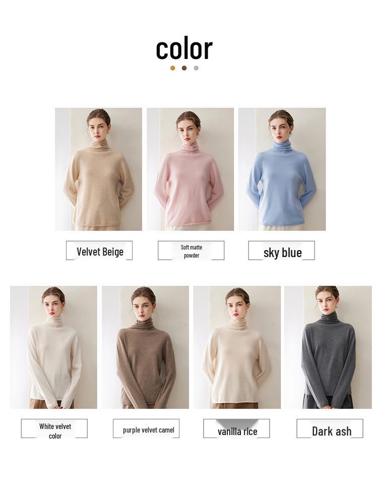 Autumn/Winter 100% Pure Cashmere Women's Soft Knit High Neck Sweater - Not Scratchy
