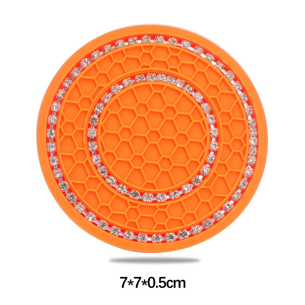 Car Coaster Double Diamond Auto Water Cup Groove Non-slip Pad Honeycomb Heat Insulation Anti Scalding Mat Car Door Groove Mat