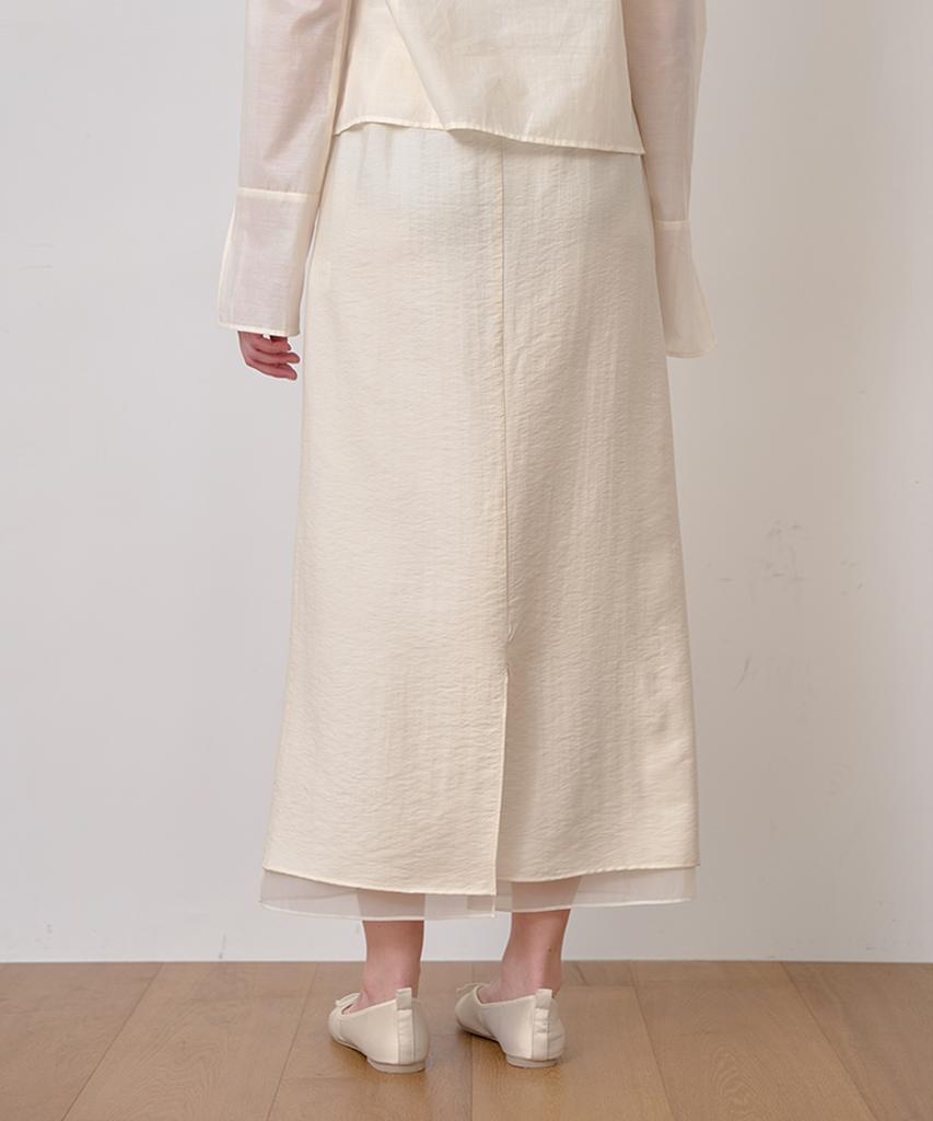 Laminez Sheer Layered Skirt - Beige
