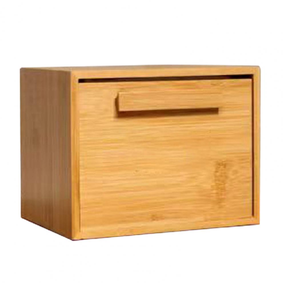 Водонепроницаемый бамбуковый органайзер, деревенский деревянный бамбуковый ящик для хранения с ящиком для организации рабочего стола, для лицевых полотенец, крема для рук жёлтый