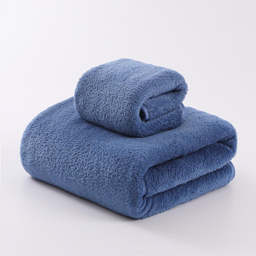 Coral Fleece Plain Color Bath Towel - Thick, Soft, and Highly Absorbent