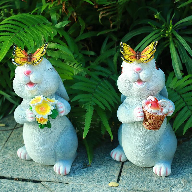 Outdoor Solar Rabbit-Shaped Light - Creative Garden Resin Ornament