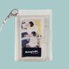 TransparentCard Holder PVC Folding Short Wallet Ins Korean Fashion Women Girl Glitter Business Cards with Lany