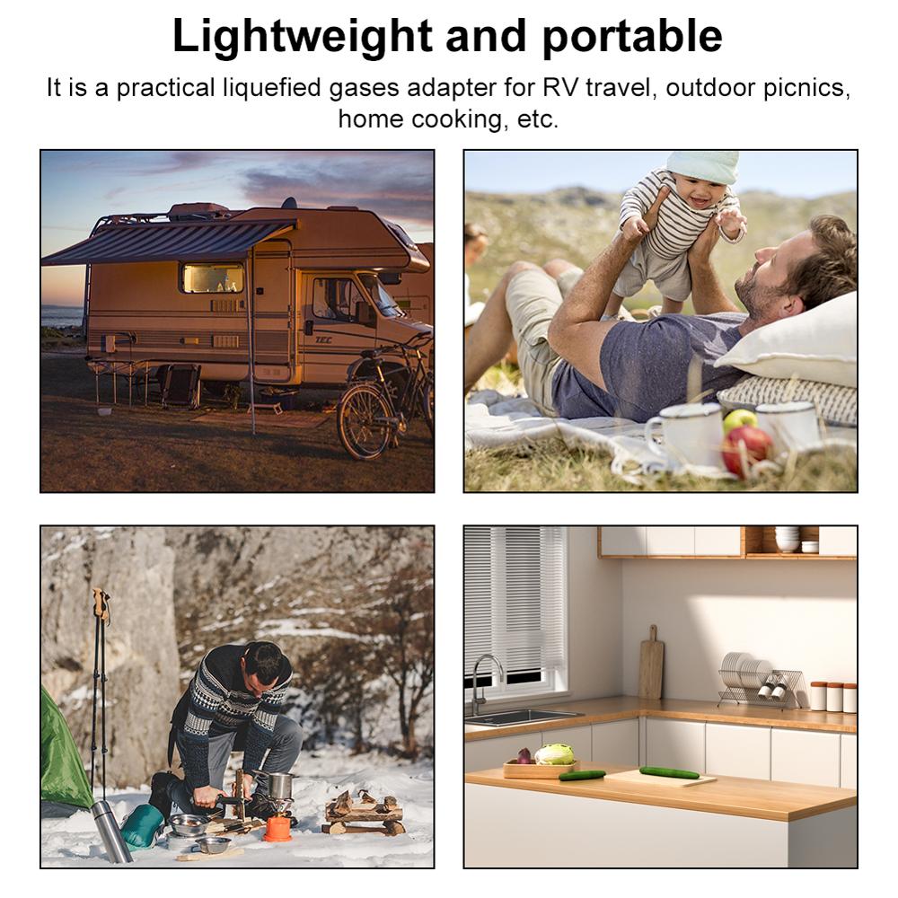 GasTank Adapter Converts POL Tanks Service Valve to QCC Type1 Gases Cylinder Connector with Pressure Gauge for 5 100lb