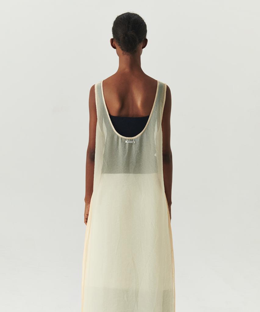 Leuba Sheer Layered Maxi Dress - Butter Cream
