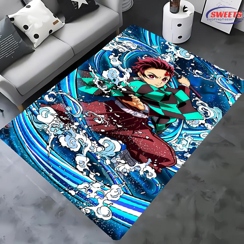 3D Printing Japan Anime Kamad0 Nezuk0 Carpet for Living Room Children's Bedroom Sofa Doormat Floor Rug Anti-slip Decor Mat Gift