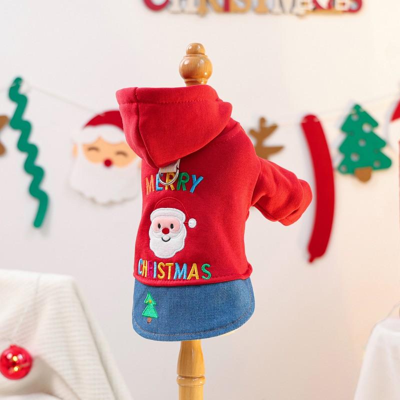Pet Circle Dog Sweater Small Breeds Puppy Christmas Party Outfit Red Santa Design