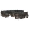 Garden Sofa Set 14 Pieces Gray and Dark Gray Poly Rattan