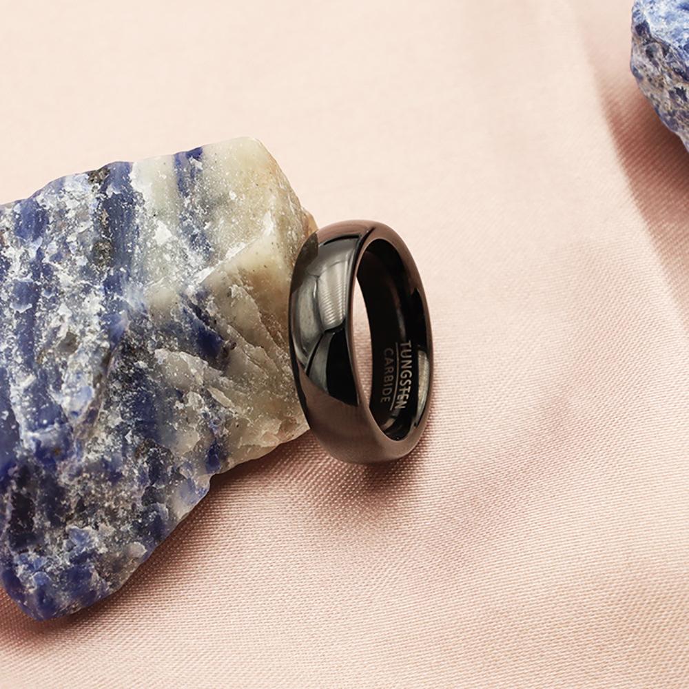 Jewelry Black Curved Tungsten Steel Ring Simple And Fashionable 6Mm Ring Personalized Niche Jewelry