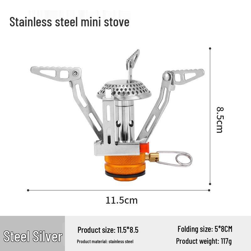 Ultra-light Portable Outdoor Camping Mini Stove – Integrated Butane Gas for Picnics & Fishing