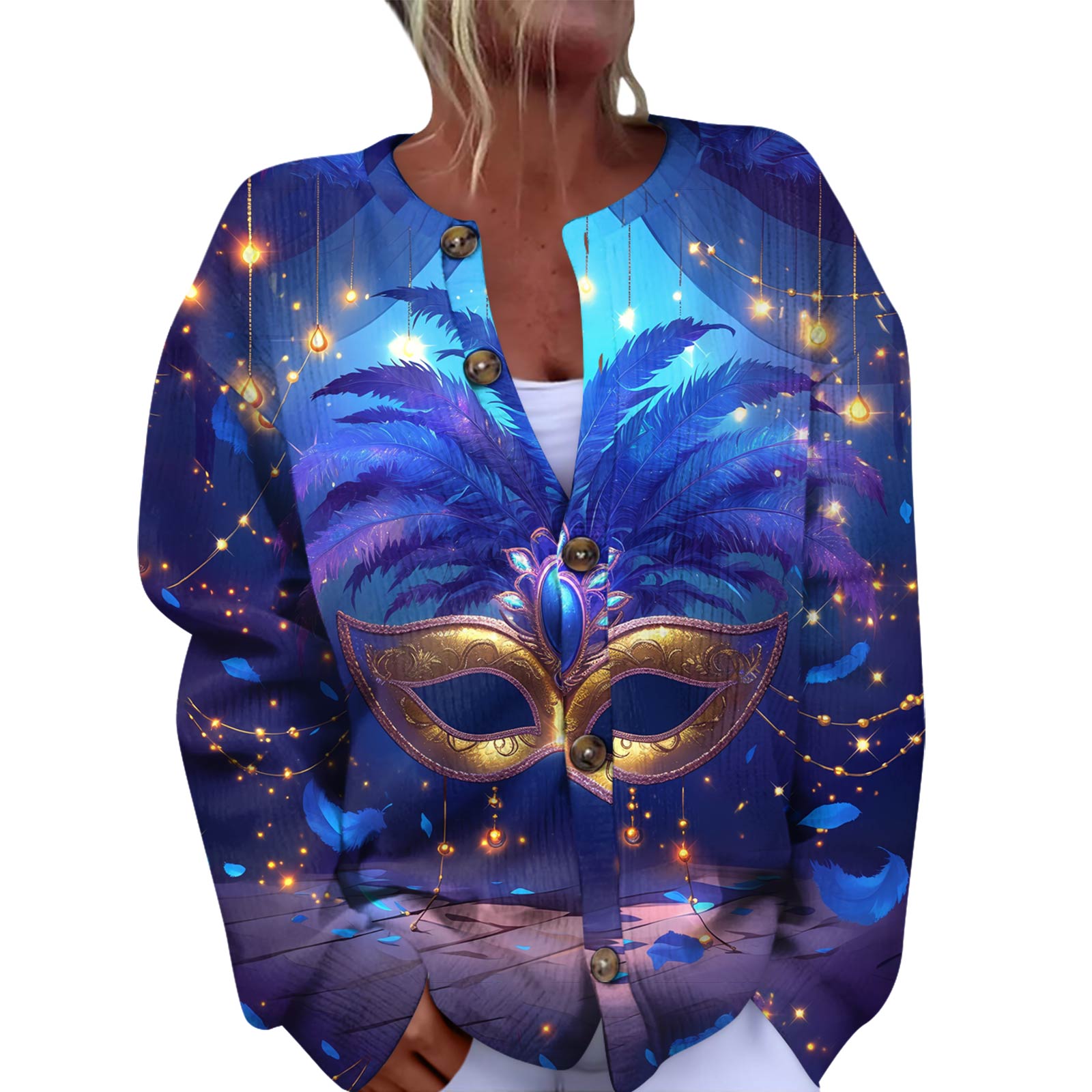 

Женский модный фестивальный вязаный кардиган с длинными рукавами и застежкой на пуговицы XL