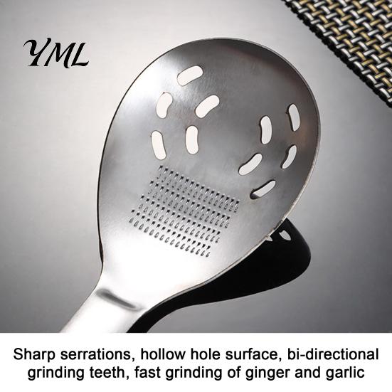 Space Saving Kitchen Accessories Stainless Steel Grinding Spoon, Garlic Ginger Mashing And Egg Separating Multifunctional Tool, Easy to Clean