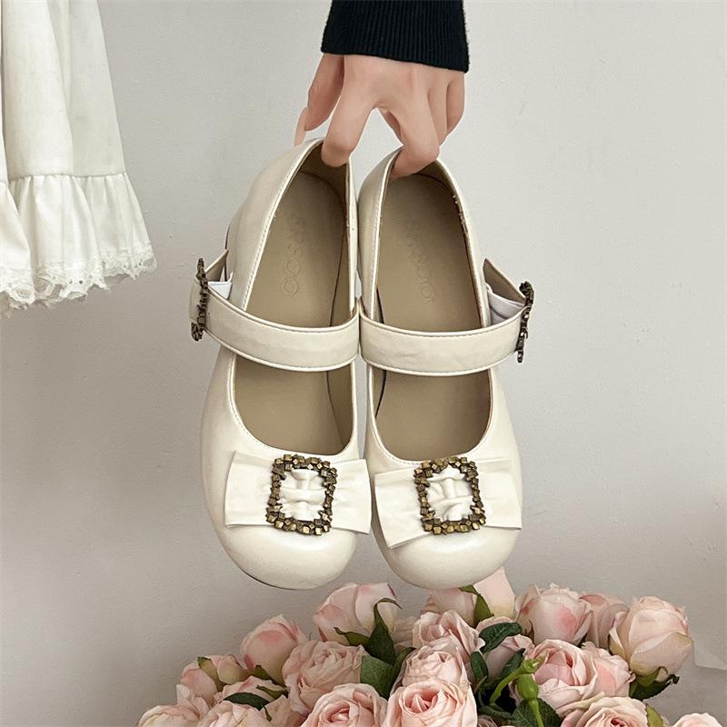 Black French Round Head Thick Heel Light Mouth Single Shoes Women's 2025 New Autumn Versatile Height Increase Soft Sole Mary Jane Shoes