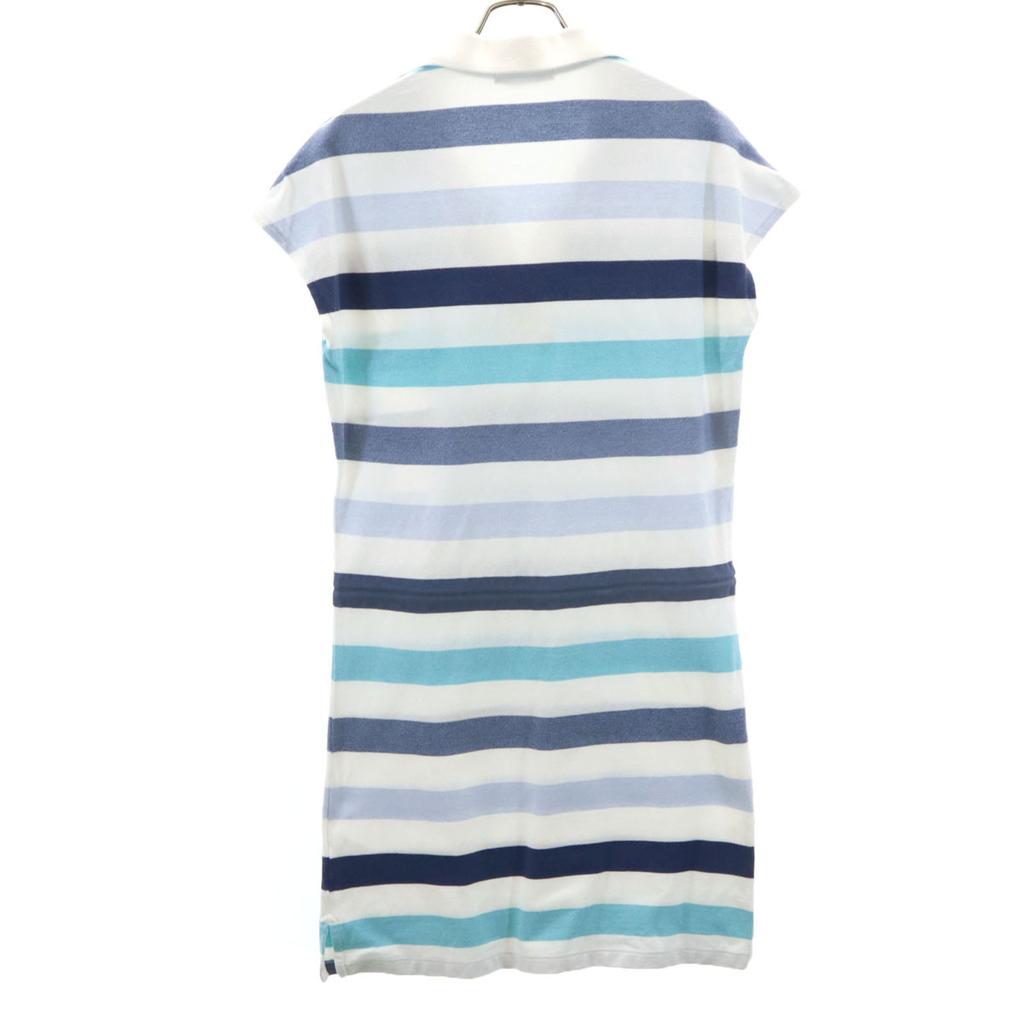 Lacoste Bordürenmuster Französische Ärmel Skipper Polo Minikleid Damen Gebraucht