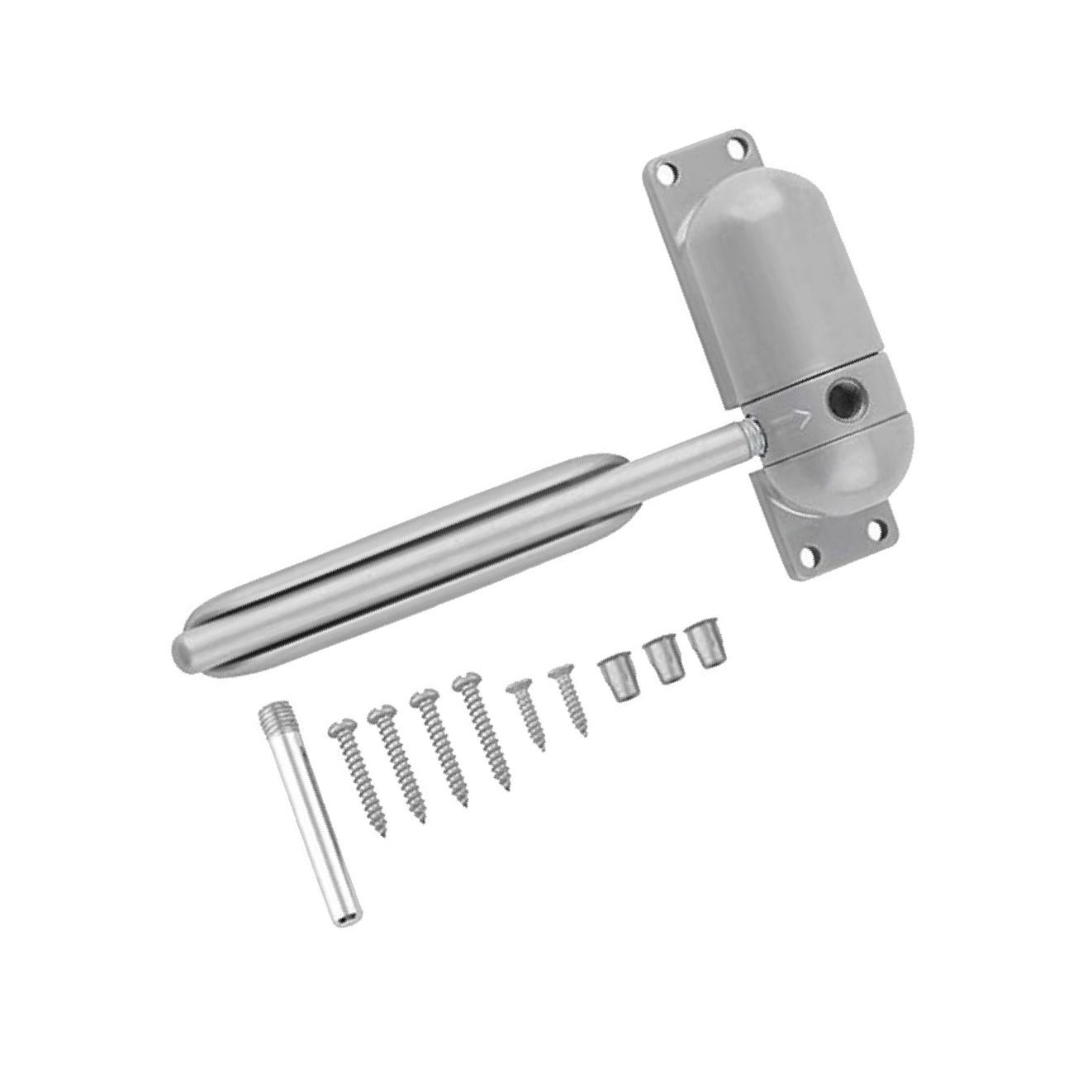 Пружинный доводчик двери из цинкового сплава, автомобильный, регулируемый, накладной, серый