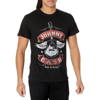 Johnny Cash Mens Winged Guitar T-Shirt